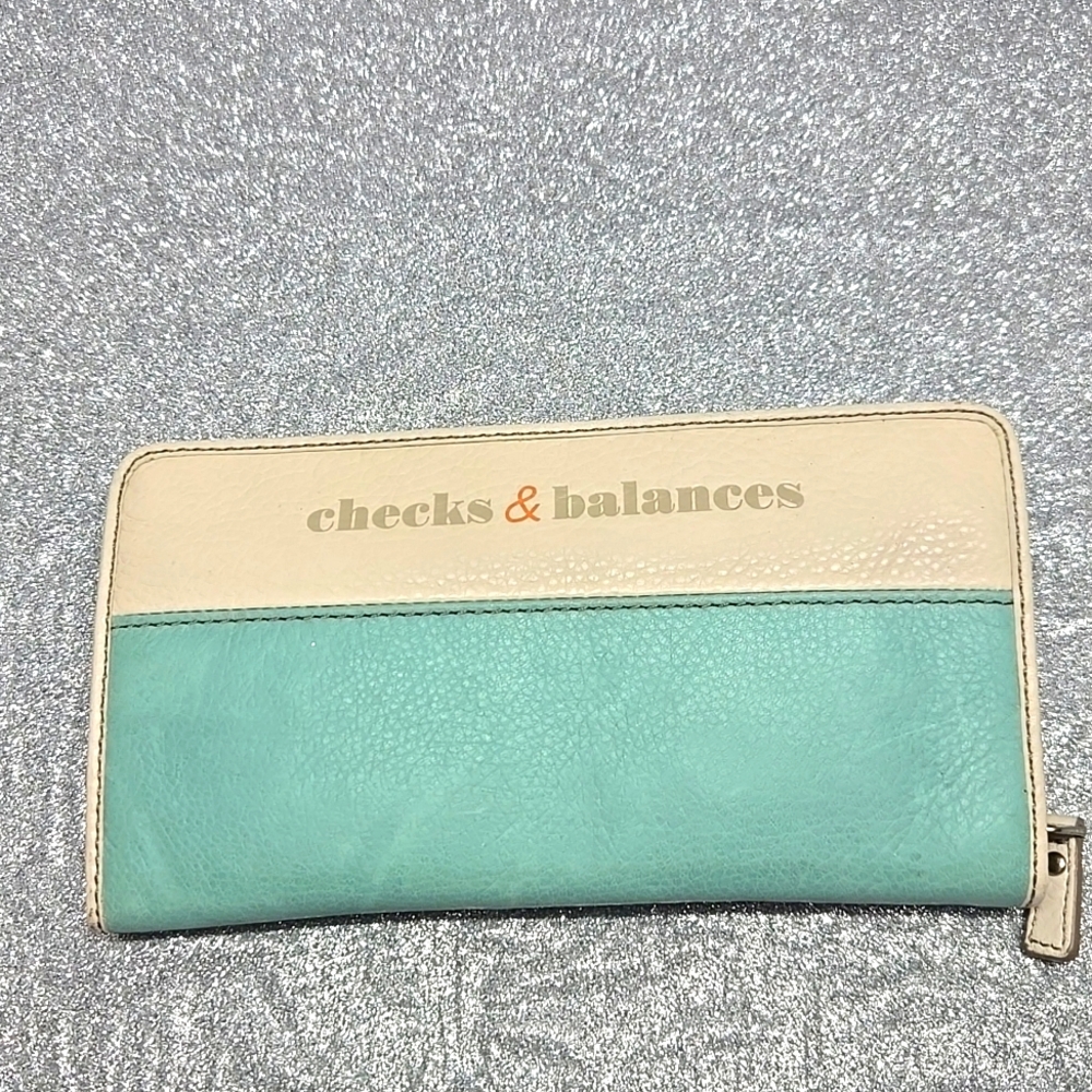 Cream and Blue Women's Wallet